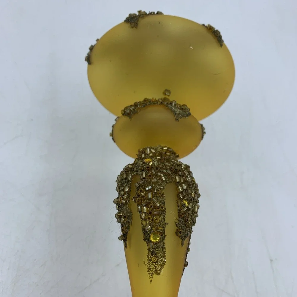 Vtg Amber Finial Ornament 8